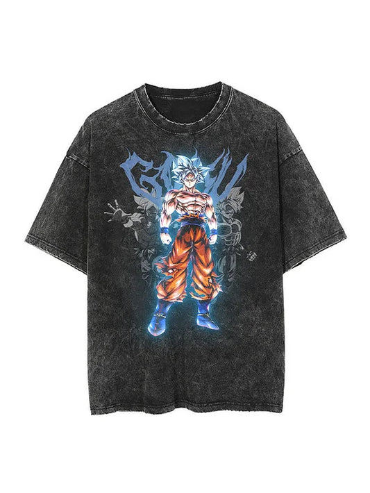 Vintage Ultra Instinct Printed Men's Washed T-Shirt