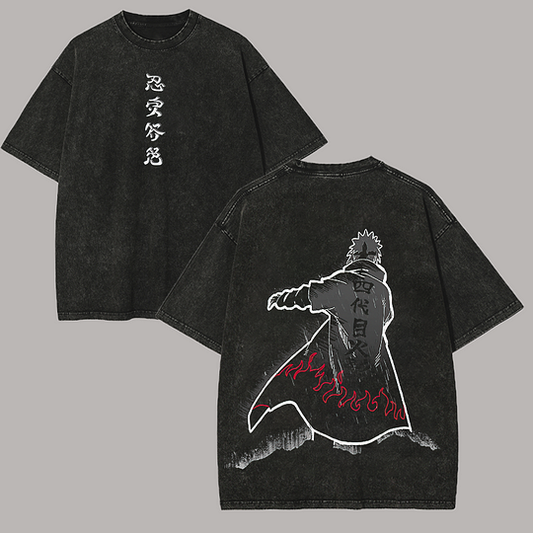 Naruto Namikaze Minato Printed Unisex Washed T-Shirt