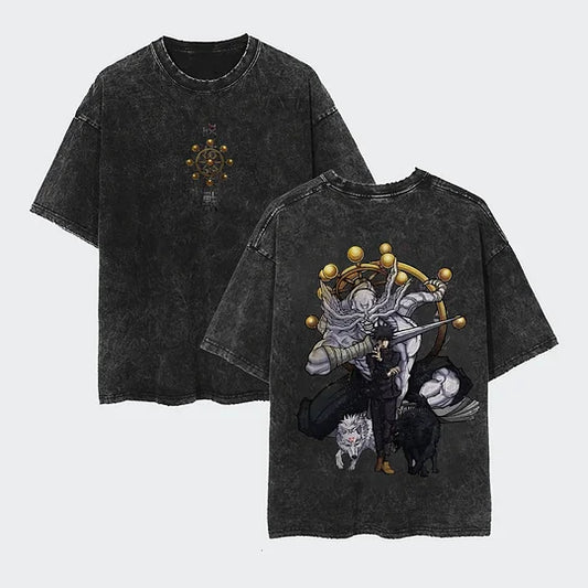 Jujutsu Kaisen Fushiguro Tojo Printed Unisex Washed T-Shirt