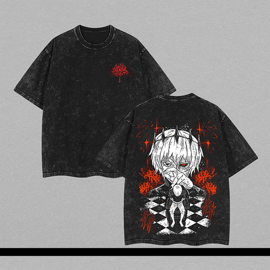 “One-Eyed King Kaneki Ken” Tokyo Ghoul Printed Unisex Washed T-Shirt