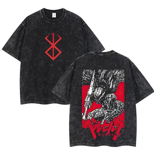 Berserk Anime Oversize Washed T-Shirt- Unisex