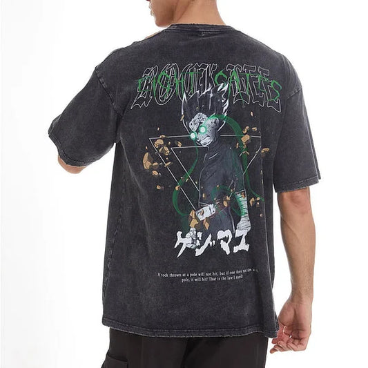 Rock Lee Vintage Printed Unisex Washed T-Shirt