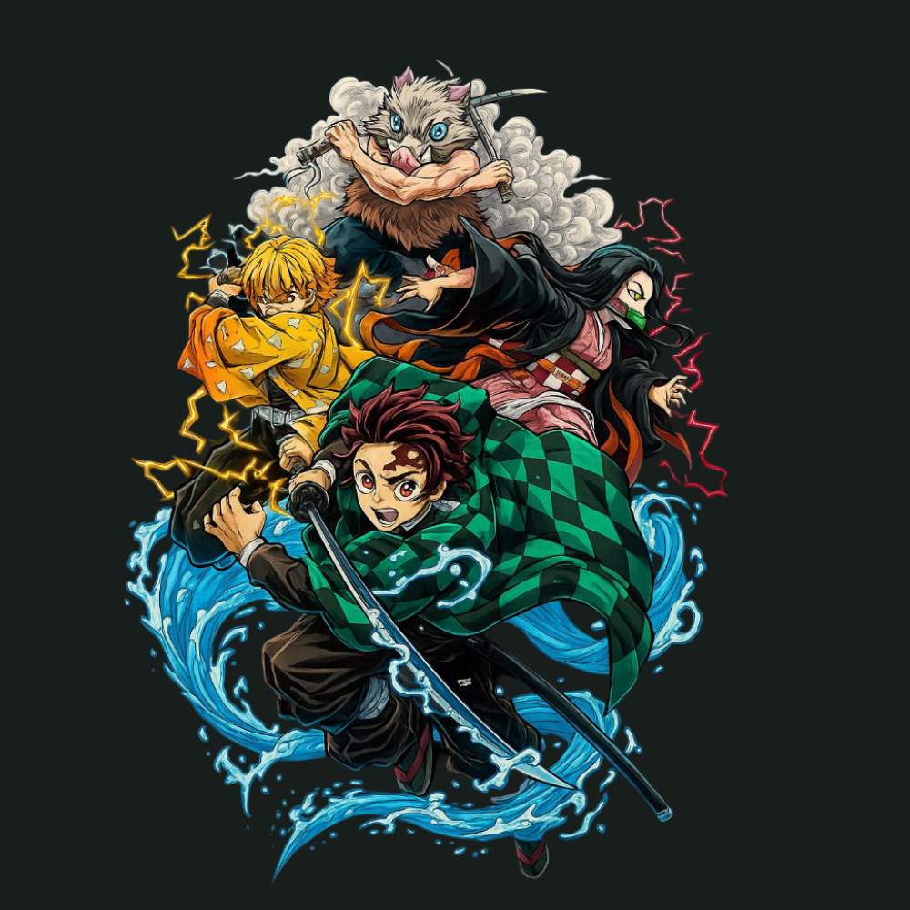 ELEMENTAL WARRIORS VINTAGE WASHED OVERSIZE ANIME INSPIRED TEE