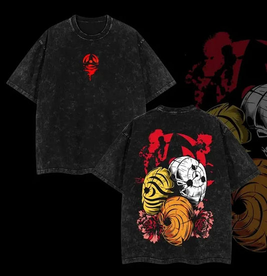 Naruto Obito Printed Unisex Washed T-Shirt