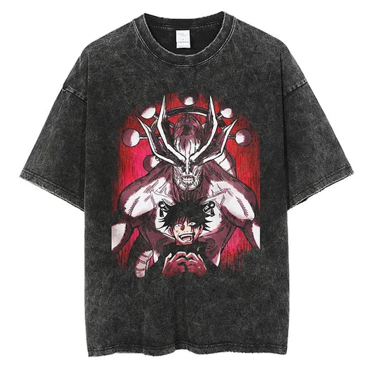 Jujutsu Kaisen Fushiguro Megumi Anime Oversized Washed T-Shirt - Unisex