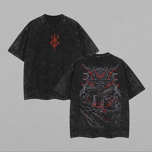 Berserk Printed Unisex Washed T-Shirt