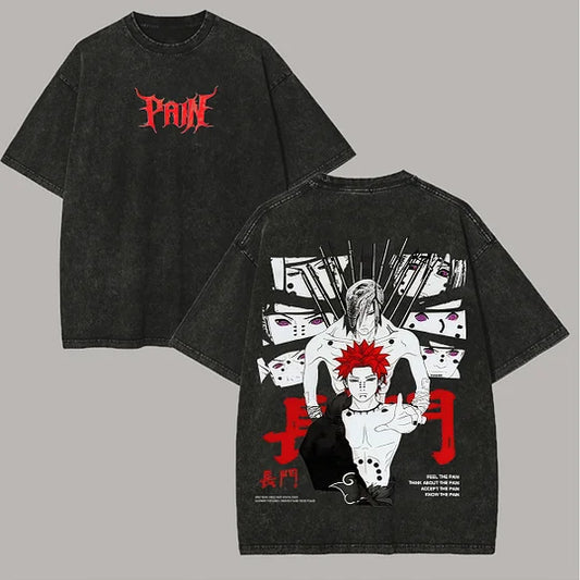 Pain Naruto Printed Unisex Washed T-Shirt