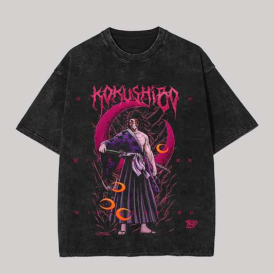 Kokushibo Demon Slayer Printed Unisex Washed T-Shirt