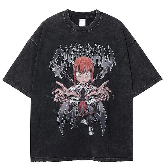 Chain Saw Anime Washed T-Shirt