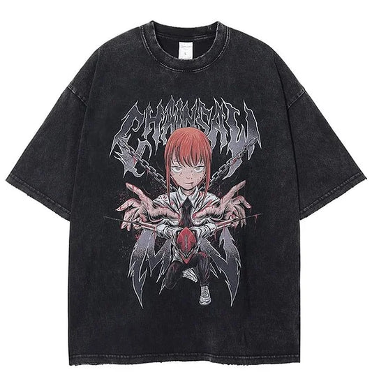 Chain Saw Anime Washed T-Shirt