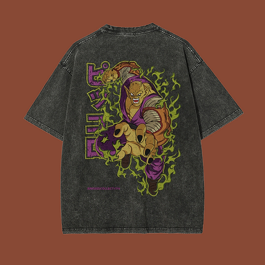 Orange Piccolo Vintage Printed Men's Washed T-Shirt
