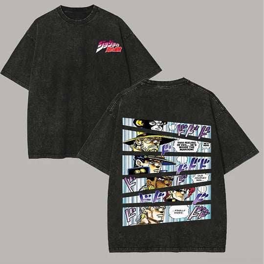 JoJo's Bizarre Adventure Printed Unisex Oversized T-shirt- Washed