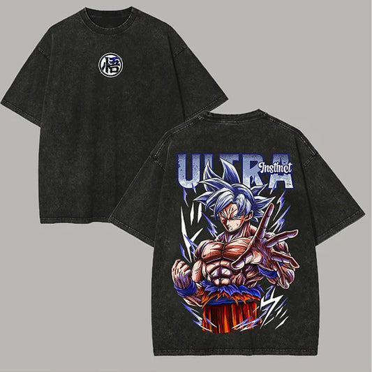 Dragon Ball Goku Ultra Instinct Printed Unisex Washed T-Shirt