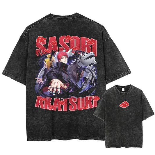 Sasori Akatsuki Anime Oversize Washed T-Shirt- Unisex