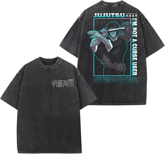 Jujutsu Kaisen I'm A Curse User Printed Oversize Washed T-Shirt