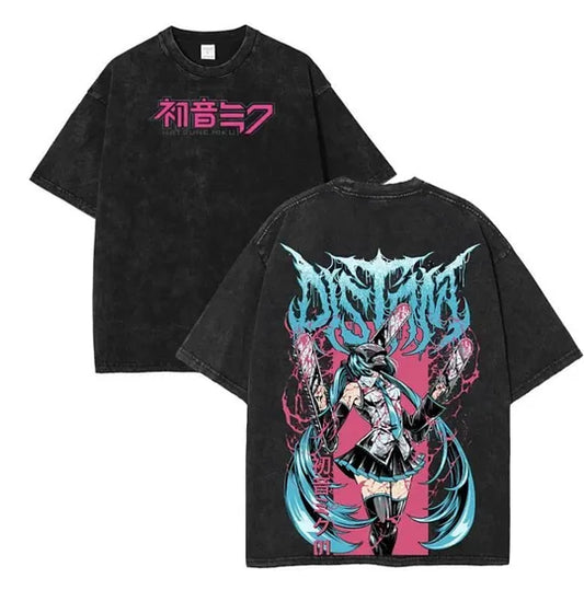 Hatsune Miku Printed Unisex Washed T-Shirt