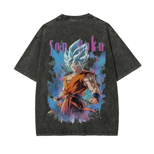 Dragon Ball Super Sun Goku Oversize Washed T-Shirt- Unisex