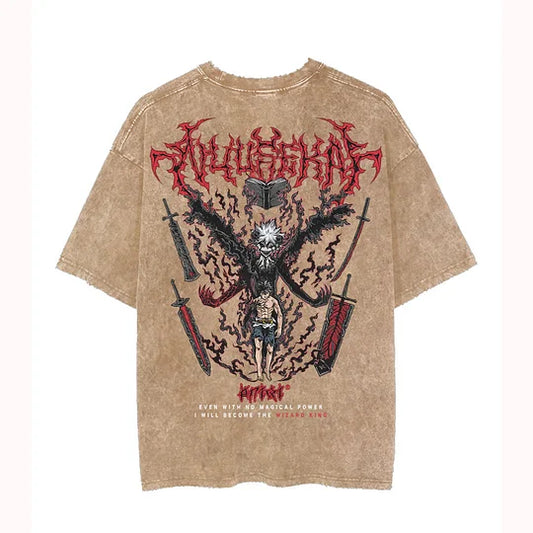 Asta Demon Vintage Oversize Washed T-Shirt- Unisex
