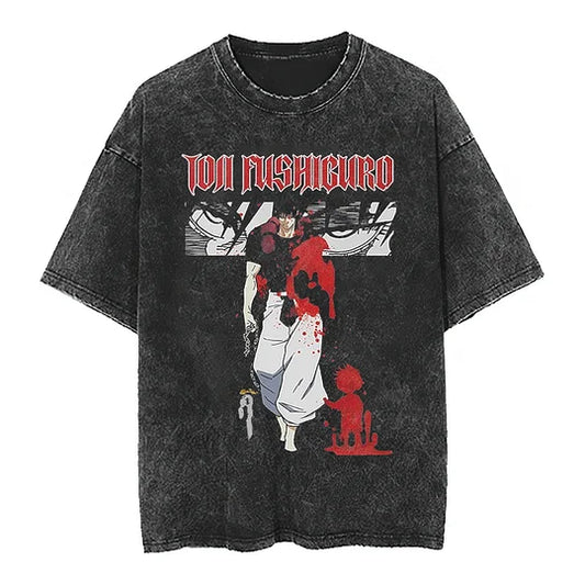 Toji Fushiguro Jujutsu Kaisen Printed Washed T-Shirt - Unisex