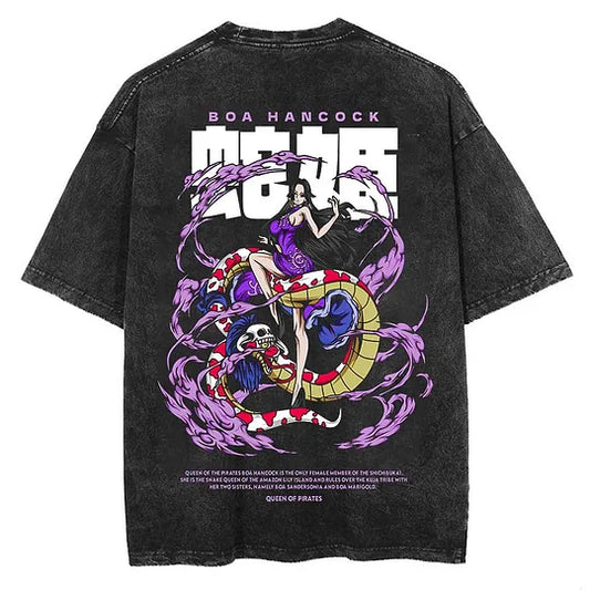 Boa Hancock Printed Men's Washed T-Shirt