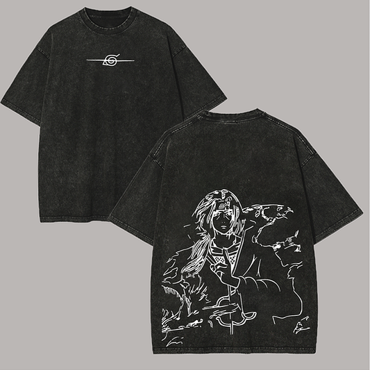 Uchiha Itachi Printed Unisex Washed T-Shirt