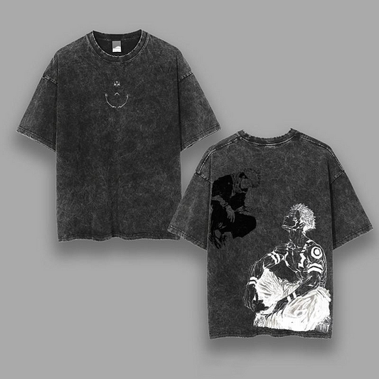 Ryomen Sukuna x Jujutsu Kaisen Printed Men's Washed T-Shirt