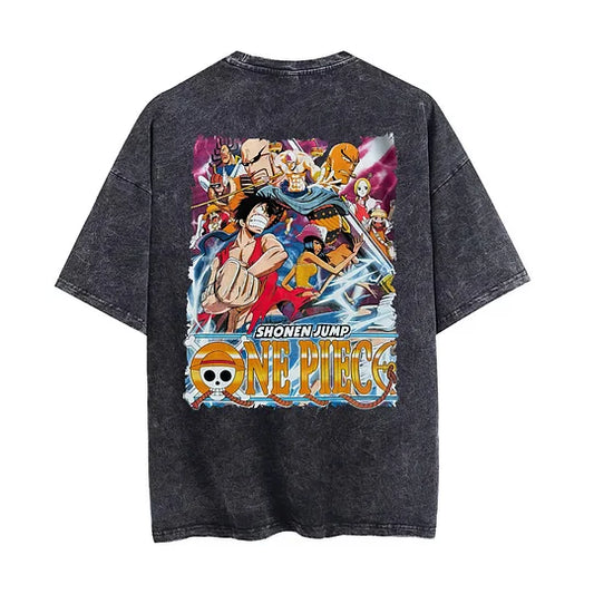 Shonen Jump One Piece Printed Men's Washed T-Shirt