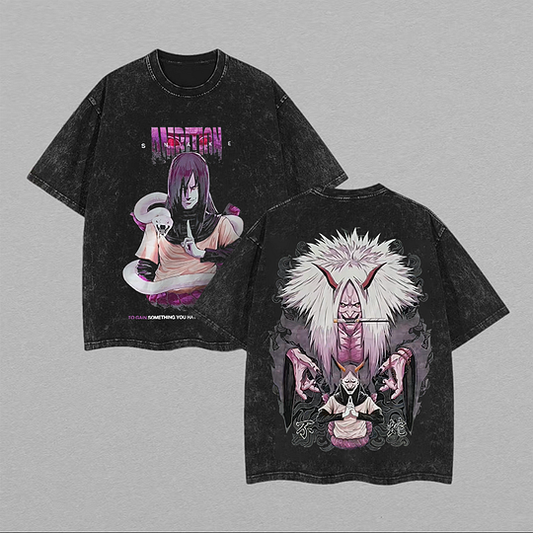 Orochimaru Naruto Printed Unisex Washed T-Shirt