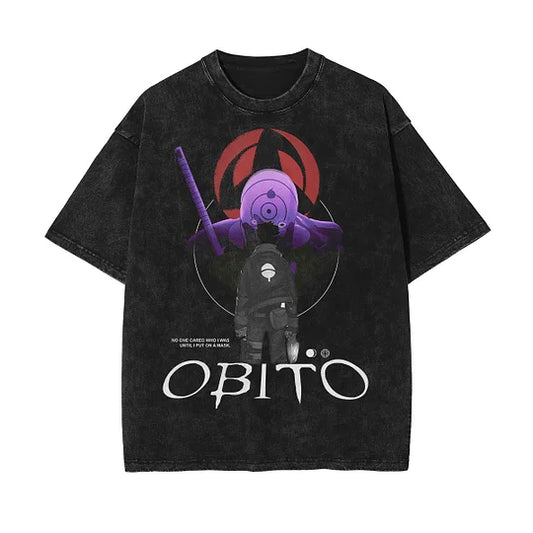 Obito Naruto Shippuden Oversize Washed T-Shirt- Unisex